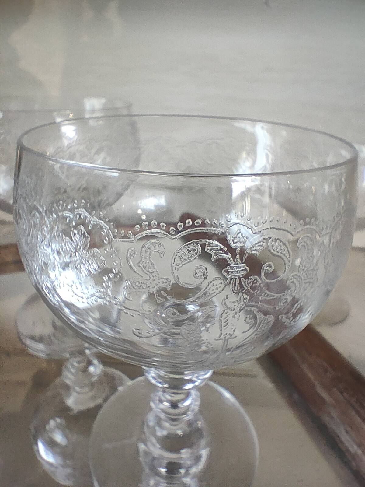 Set of 9 Baccarat Crystal Wine Glasses