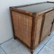 Vintage sideboard TV unit in rattan, bamboo and glass.