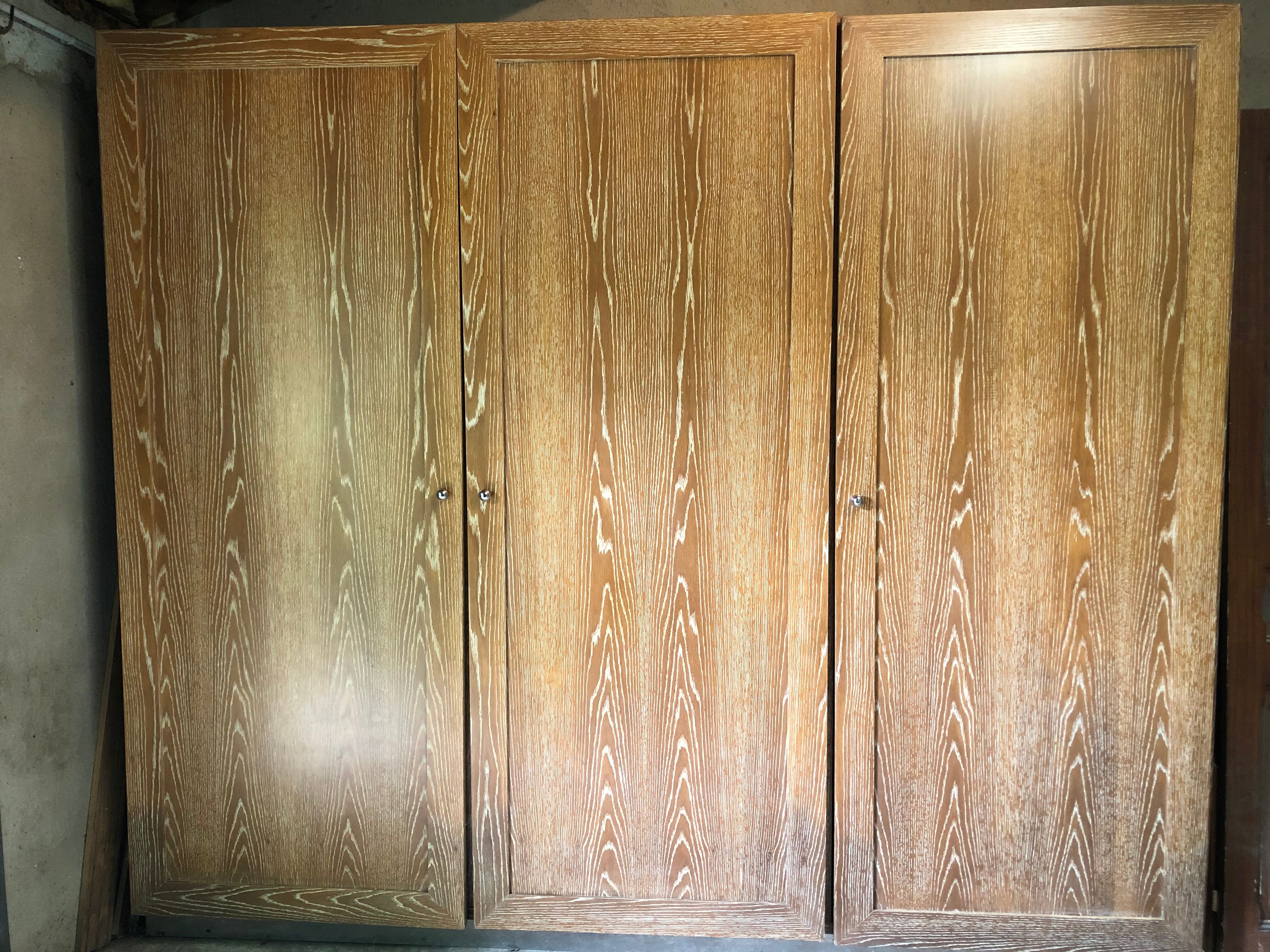 Armoire 3 portes chêne cerusé