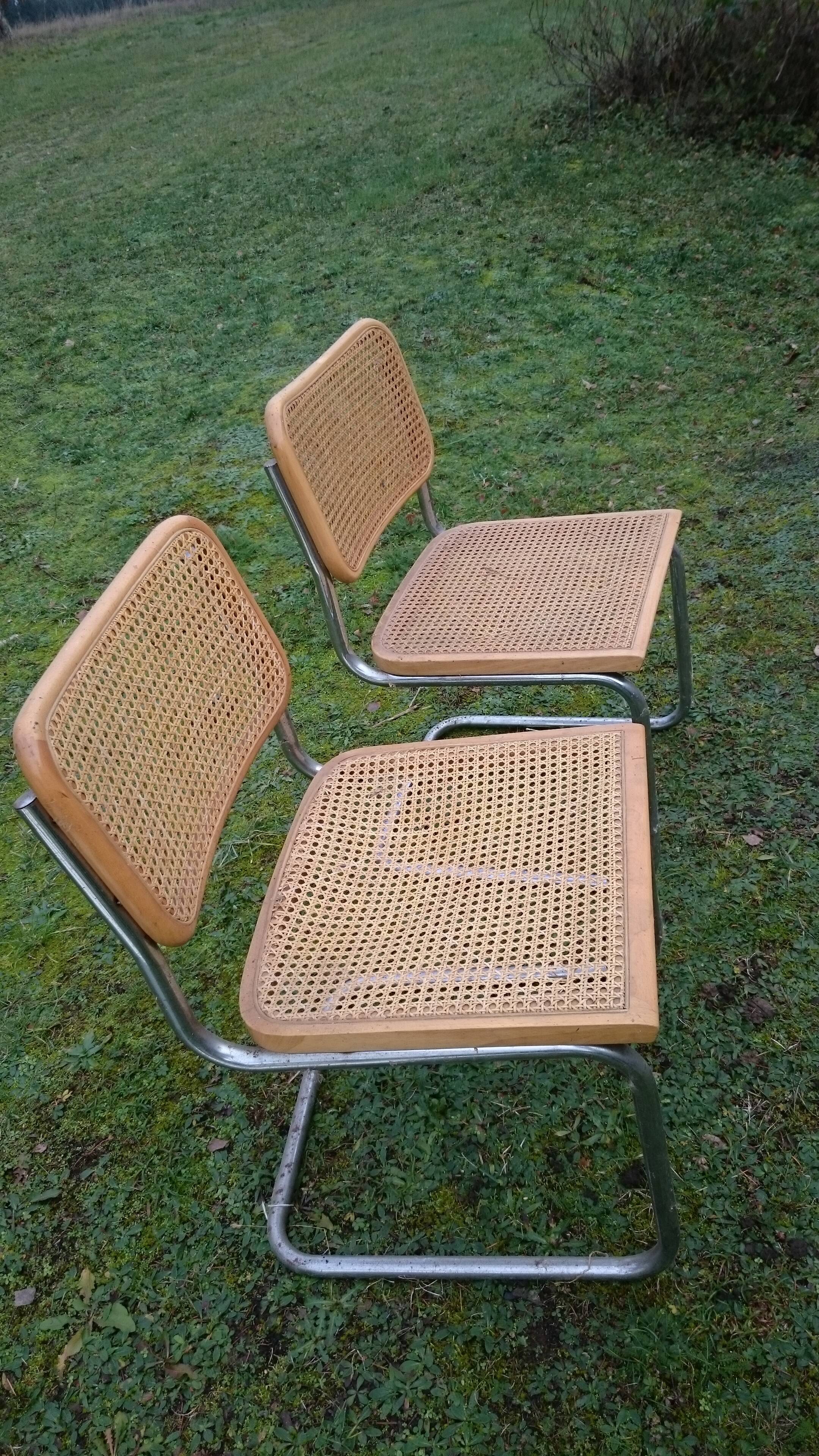 Chaises cesca B32 par Marcel Breuer 1980