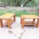 Brutalist bedside tables in elm