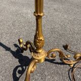 ancien lampadaire / luminaire en bronze doré / vintage