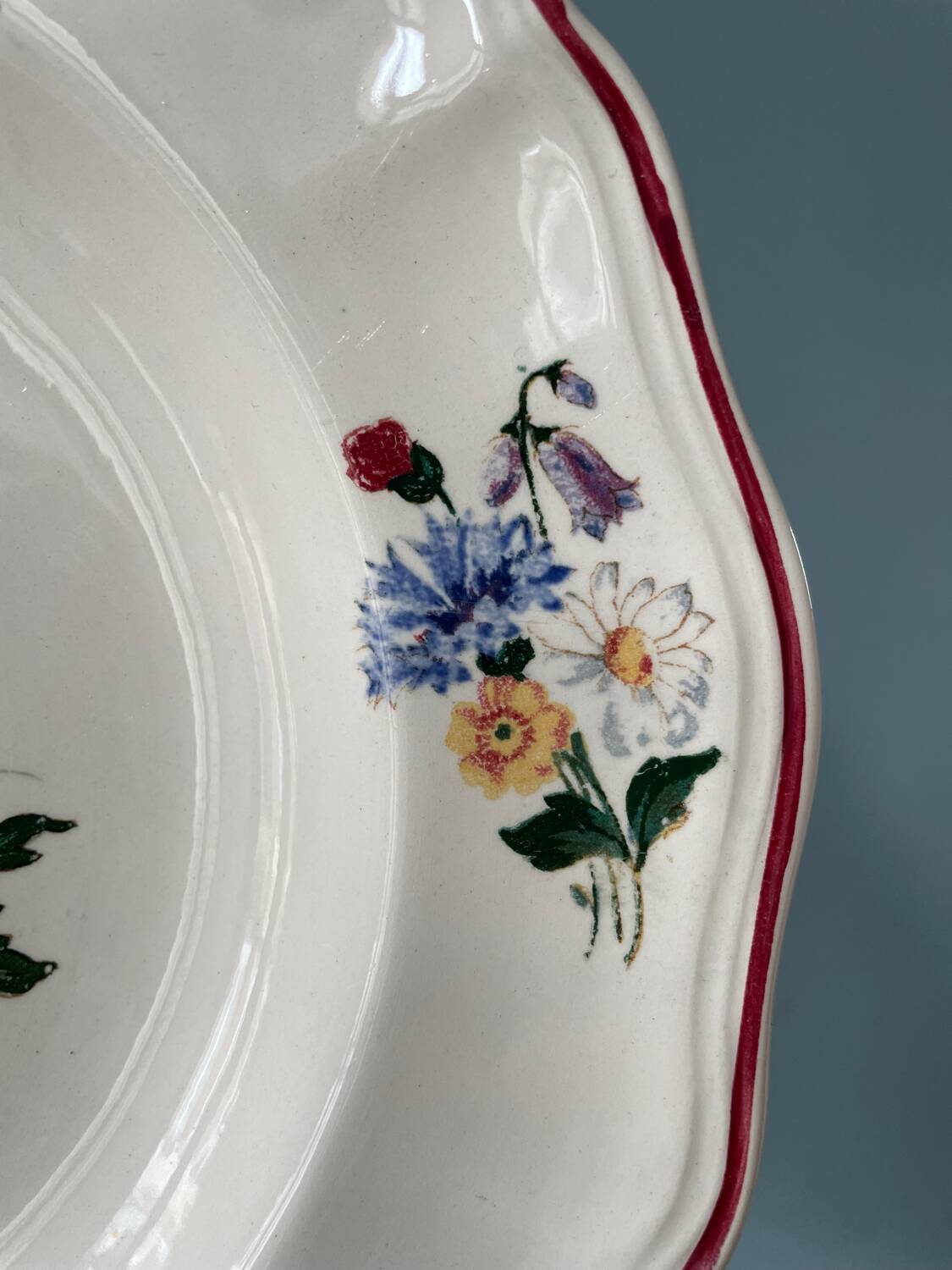 Series of 9 Sarreguemines France soup plates, Agreste collection