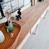 Antique counter, wooden work table.