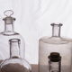 Set of pharmacy vials and wicker trunk