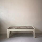 Coffee table in wood and ceramic, design 1970