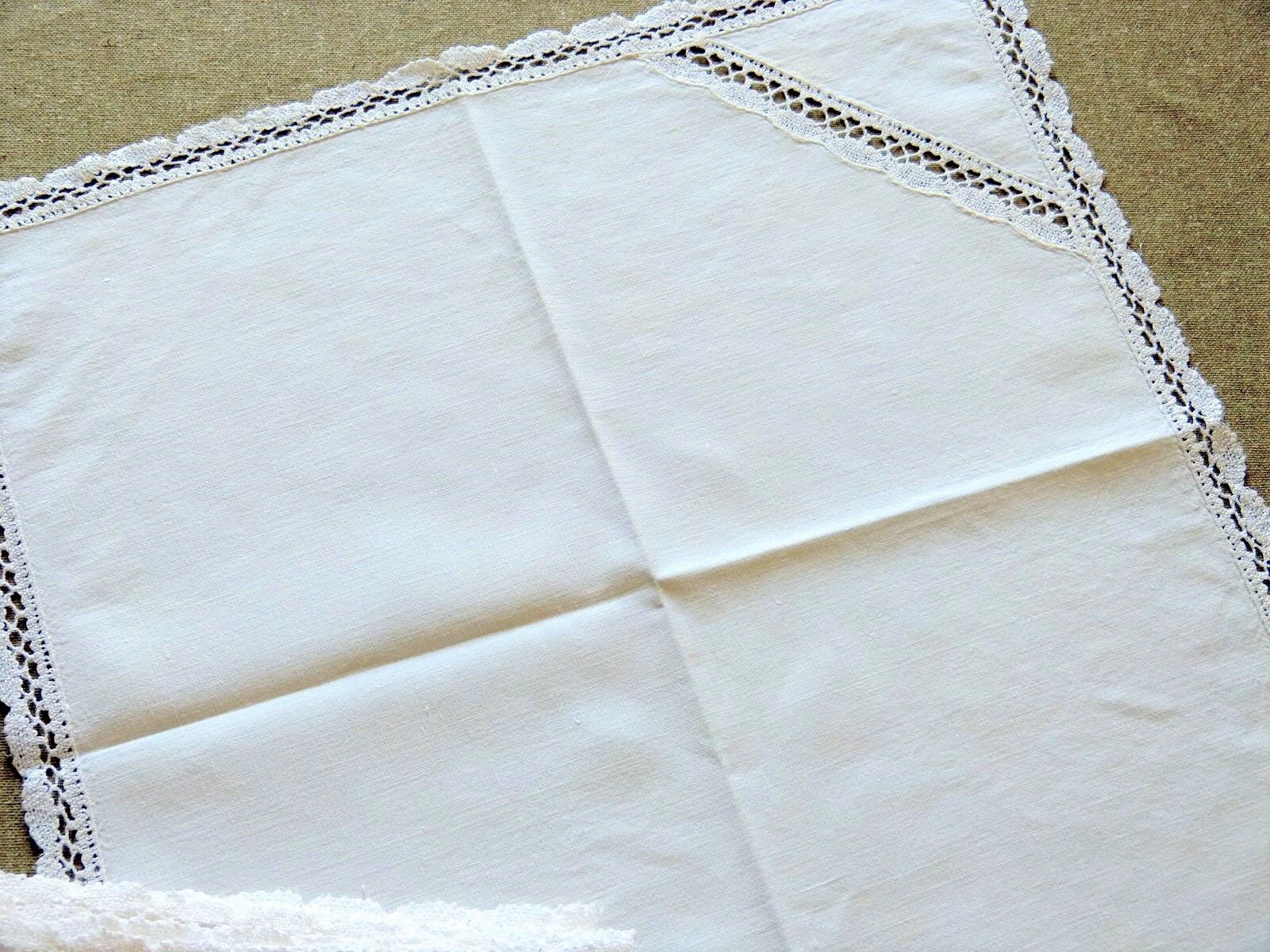 Set of 6 antique linen napkins and embroidery