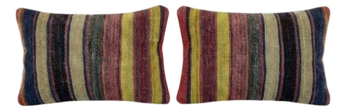 Set of 2 vintage kilim cushion covers 41x61 cm