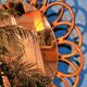 Rattan wall mirror "sun" 1960s