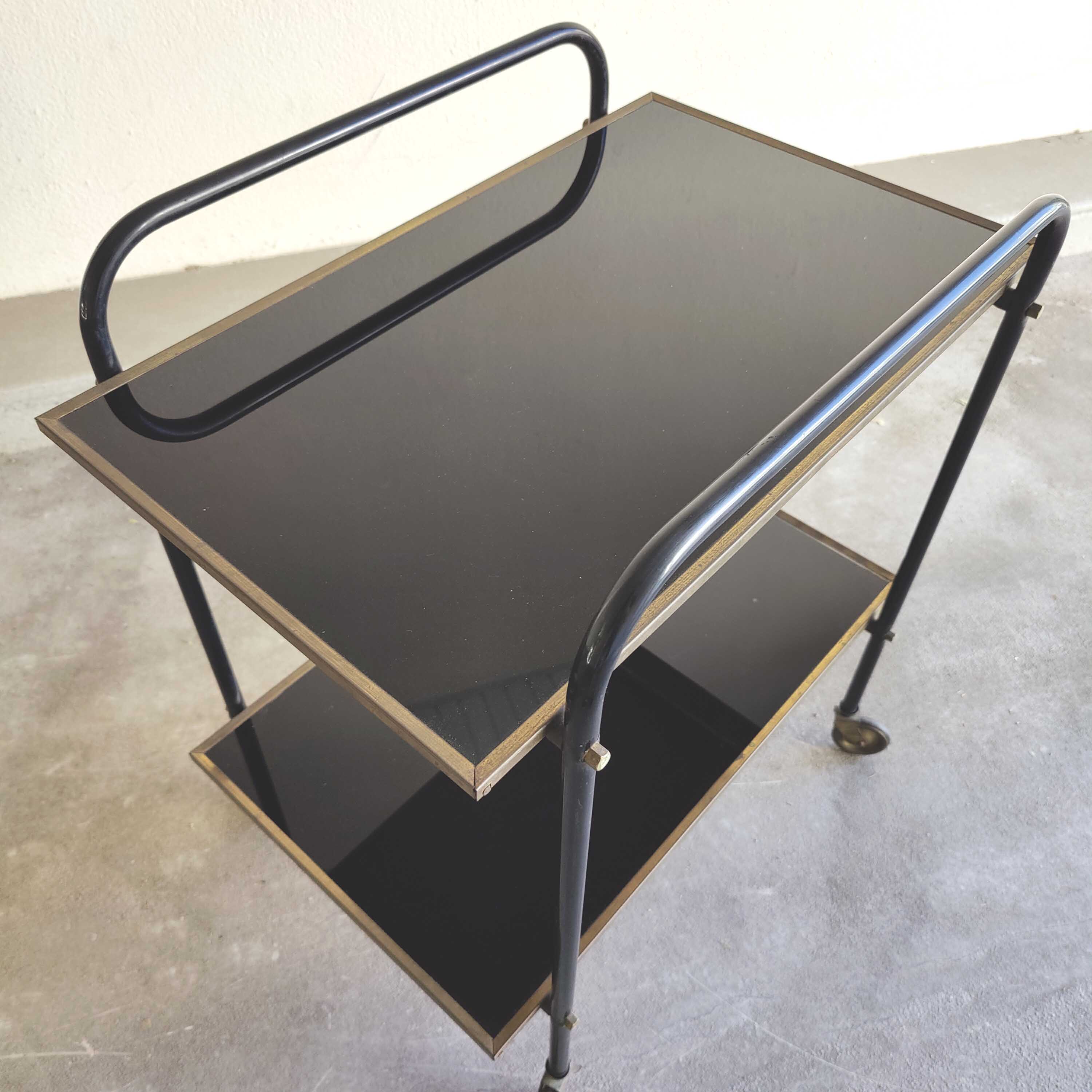 Dessert bar metal black and gold glass black 50s