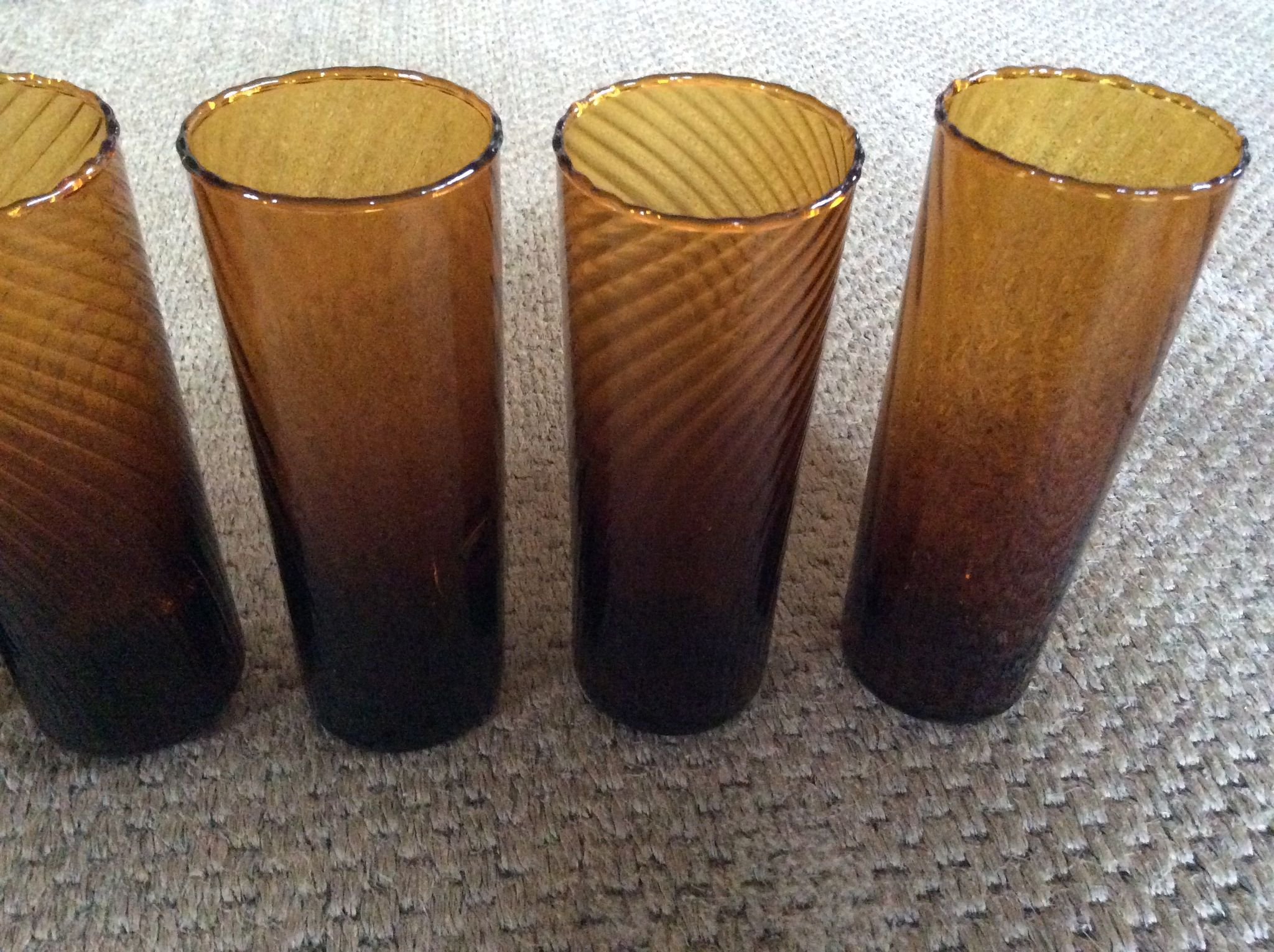 Série de 6 verres ambres