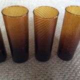 Series of 6 amber glasses