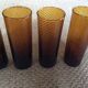 Series of 6 amber glasses