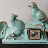 Fireplace clock with matching vases