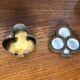 Old Clover Shape Box Brass + Mother-of-Pearl Vintage