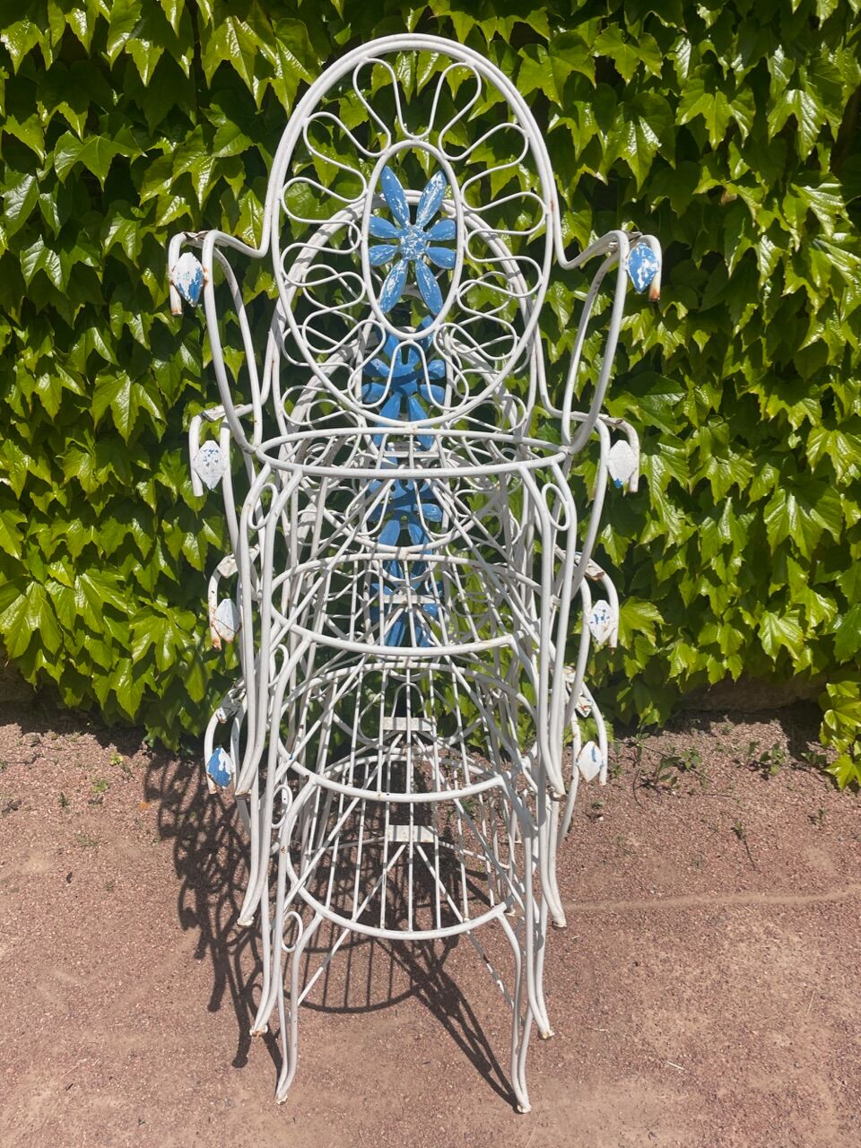 4 fauteuils provençaux en fer forgé des années 60