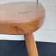 Tabouret de traite tripode brutaliste en frêne