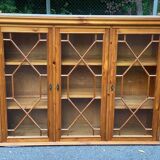Large English display cabinet in solid wood, 20th century, 155cm