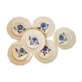 Lot de 6 assiettes plates Digoin