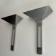 Pair of vintage geometric Vereinigte Werksatten wall lights, solid aluminum, Germany 1970s