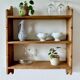 Large vintage solid wood shelves renovated