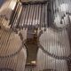 Art Nouveau Guimard style chandelier in nickel-plated bronze