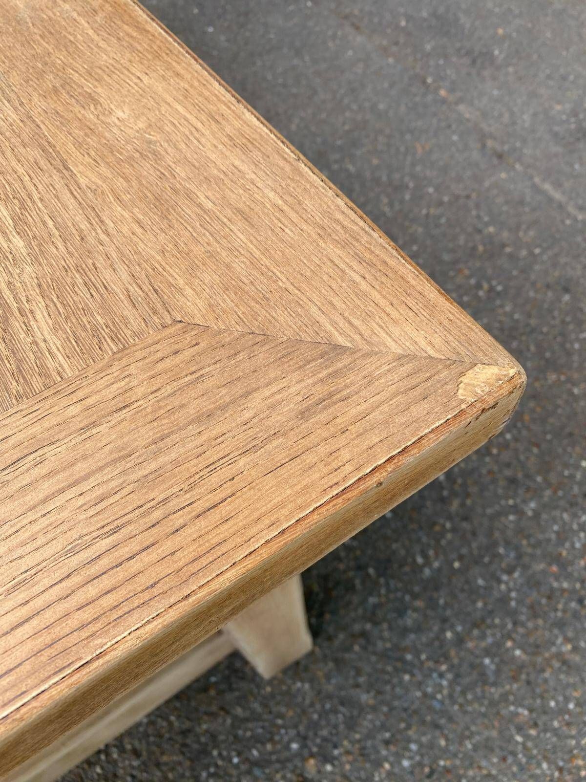Renovated farmhouse dining table in raw wood from the 20th century 185cm