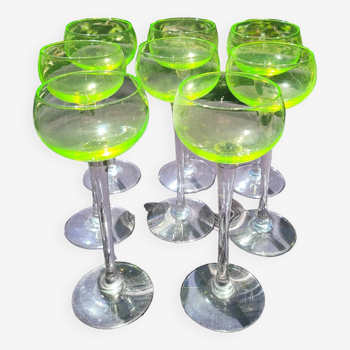 8 tall uraline wine glasses