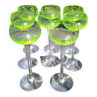 8 tall uraline wine glasses