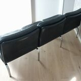 Ensemble  de salon cuir noir Knoll 3 + 2 + 1 pl.