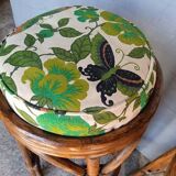 3 vintage high rattan bar stools 1970