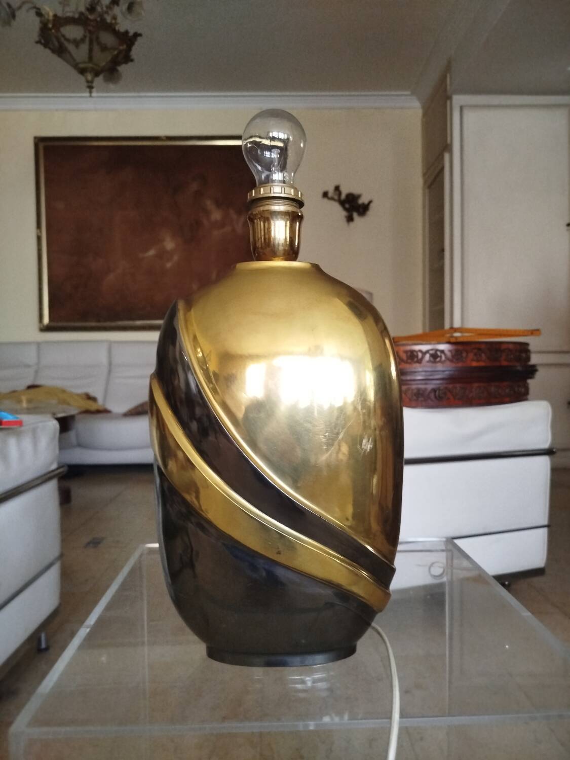 Vintage Italian lamp Regina brass 1970s
