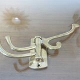 Wall coat rack 4 swivel brass hooks