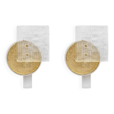 Pair of Art Deco Murano Glass Sconces with Gold Texture, Italy, 21st Century