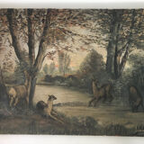 Old painting oil on canvas signed and dated 36