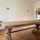 Antique solid oak farmhouse table with star legs - length 200 cm