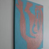 Minimalist figurative painting on stretched canvas by bODASCA