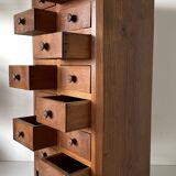 Small Walnut and Cherry Wood Cabinet with Drawer