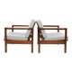 Pair two Lounge Chair Mid Century Modern Cuschion Bouclè upholstery
