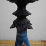 pair old candlesticks tin porcelain old french candlesticks