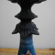 pair old candlesticks tin porcelain old french candlesticks