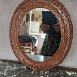 Oval rattan mirror - year 70