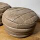 Pair of De Sède patchwork leather poufs