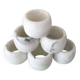 Vintage White Marble Napkin Rings – Set of 6 – Original Box