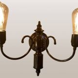 Lámpara de pared vintage de latón dorado, años 60