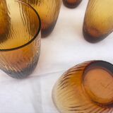 Suite de neuf verres à orangeade 1950/60