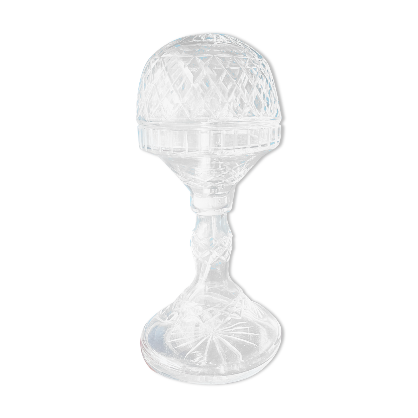 Antique art deco crystal boudoir lamp