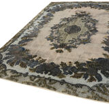 Handmade Hi-Low Pile Turkish 1980s 217 cm x 313 cm Grey Rug