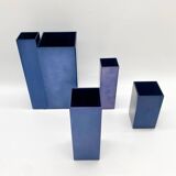 Modular metal vases – petrol blue, 1980s