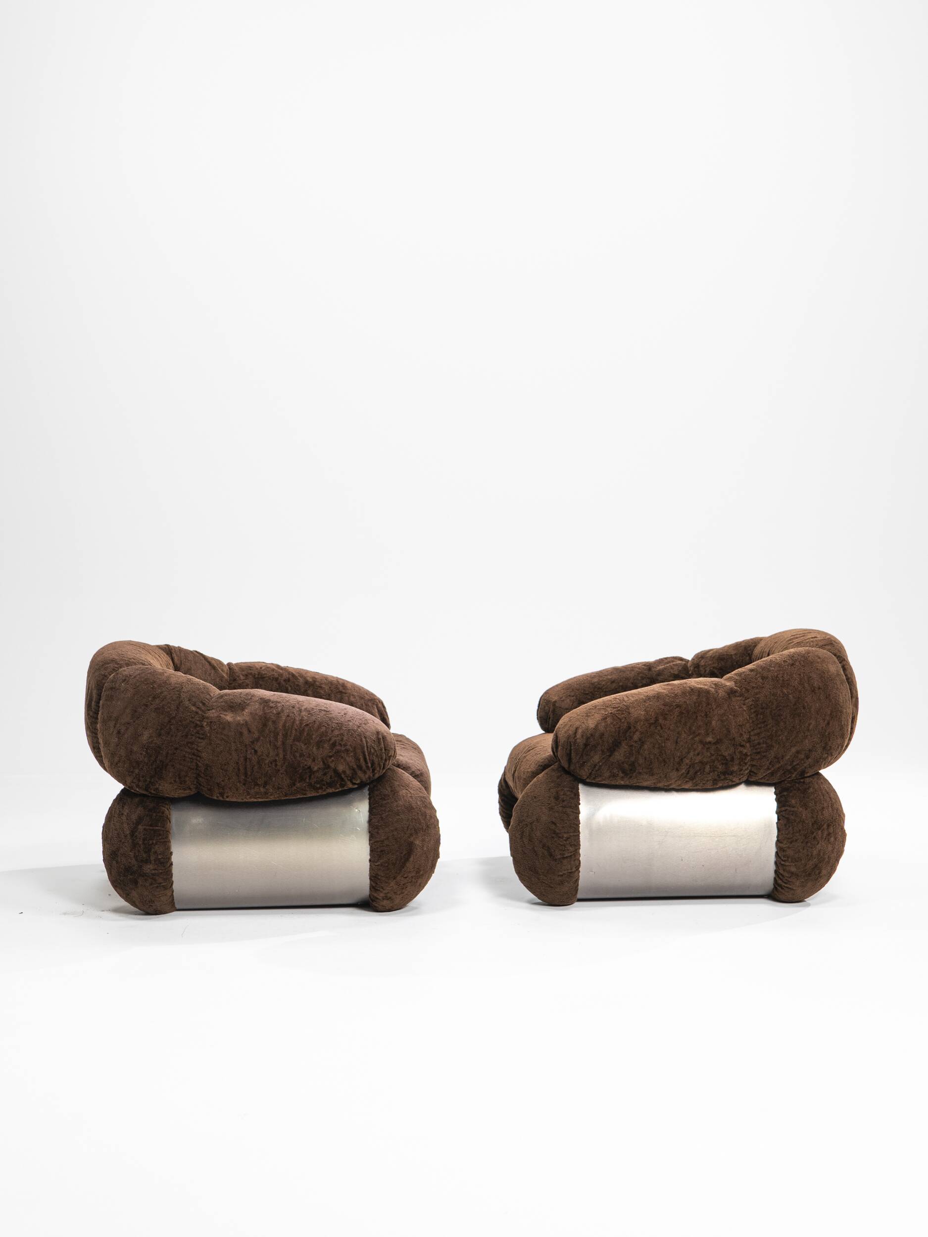 Paire de fauteuils par Adriano Piazzesi, Italie, années 1970